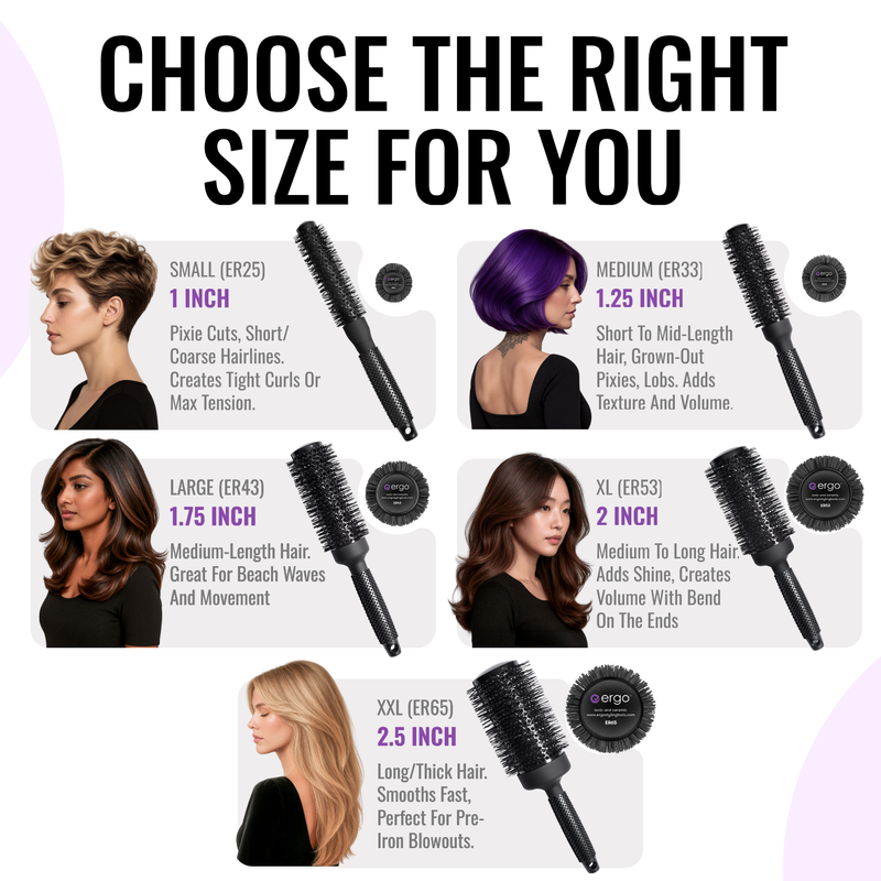 er33 Ionic Ceramic Round Hair Brush